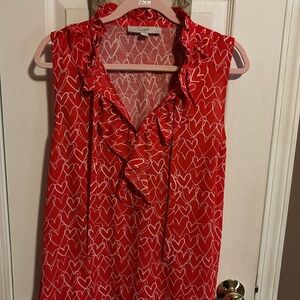 Beautiful Loft blouse with hearts. Worn once.
